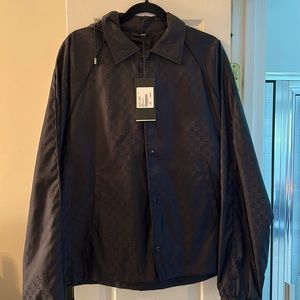 Authentic Brand New Gucci Black Nylon Jacquard windbreaker Large(50)